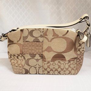 Small Authentic Coach Patchwork Logo Hobo Bag